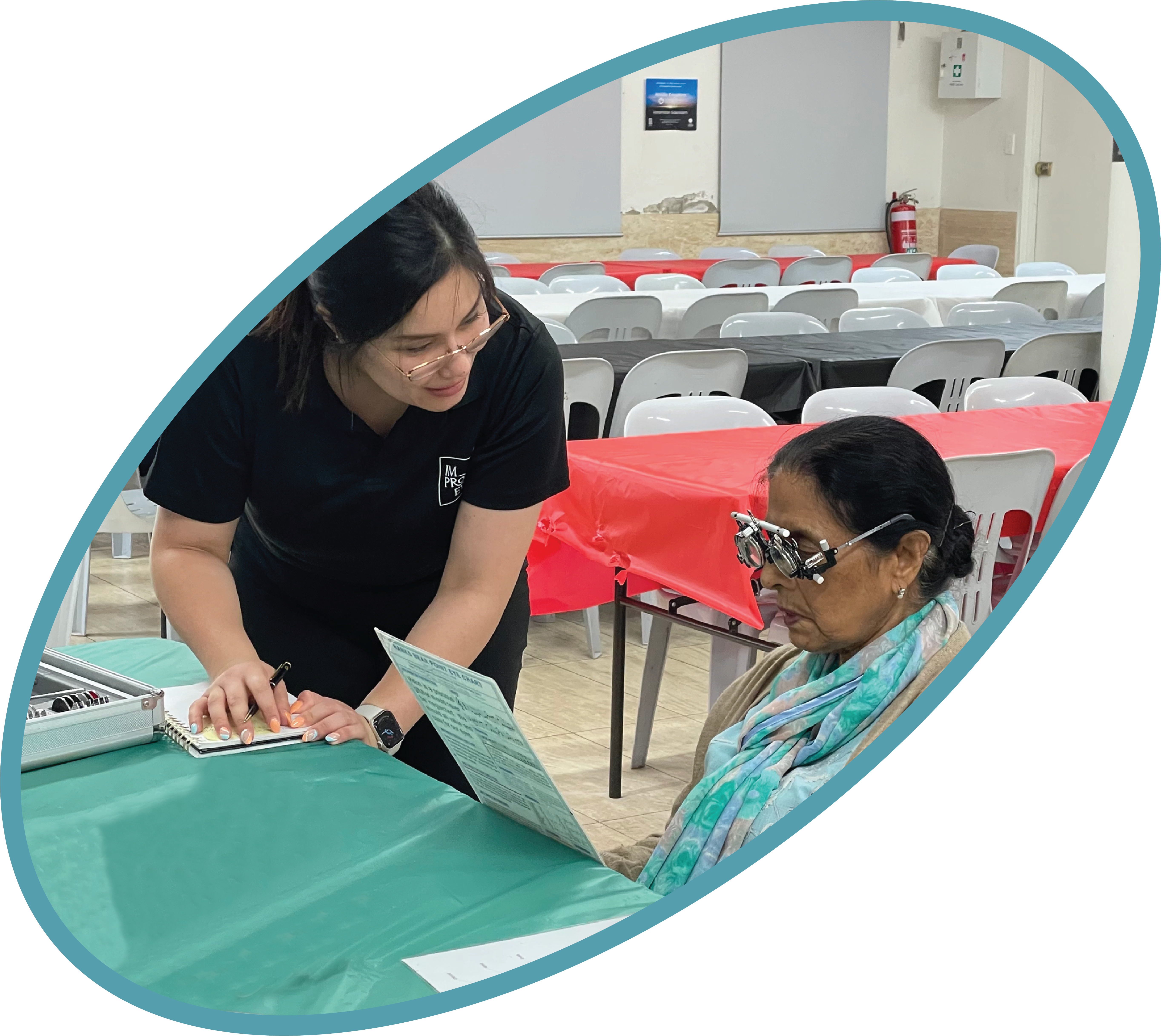 Reading with trial frame